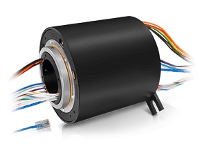 housed electric slip ring for fieldbus signals / Ethernet with hollow shaft / through bore